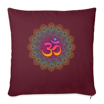 Om Meditations Mandalas Yoga pour les étudiants de yoga - Housse de coussin décorative 45 x 45 cm - bordeaux - Devant