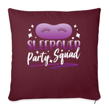 Soirée pyjama Troupe Passez la nuit - Housse de coussin décorative 45 x 45 cm - bordeaux - Devant