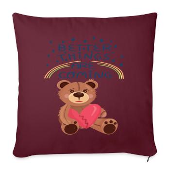 Teddy Broken Heart Teddy Bear Better Things are co - Sofakissenbezug 45 x 45 cm - Burgunderrot - Vorne