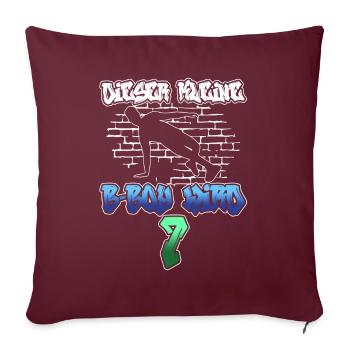 Dieser Kleine B-Boy Wird 7 - Breakdance - Sofakissenbezug 45 x 45 cm - Burgunderrot - Vorne