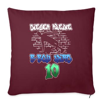 Dieser Kleine B-Boy Wird 10 - Breakdance - Sofakissenbezug 45 x 45 cm - Burgunderrot - Vorne