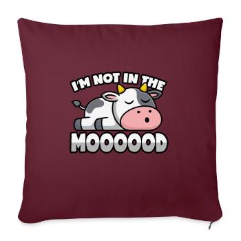 La vache est fatiguée et pas d’humeur - Housse de coussin décorative 45 x 45 cm - bordeaux - Devant