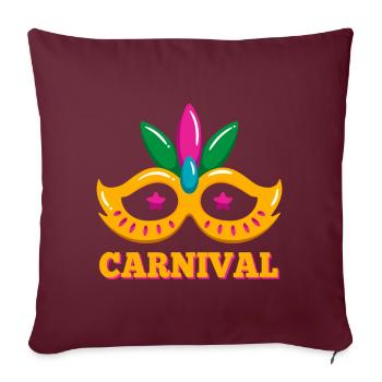 Masque de carnaval Anniversaire Cirque Célébration Carnaval Cr - Housse de coussin décorative 45 x 45 cm - bordeaux - Devant