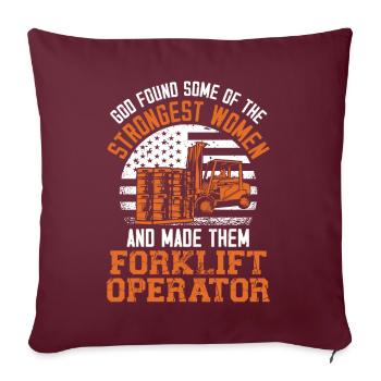 Opérateur de chariot élévateur certifié - Housse de coussin décorative 45 x 45 cm - bordeaux - Devant