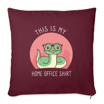 Ceci est ma chemise de bureau à domicile Snake bureau à domicile - Housse de coussin décorative 45 x 45 cm - bordeaux - Devant
