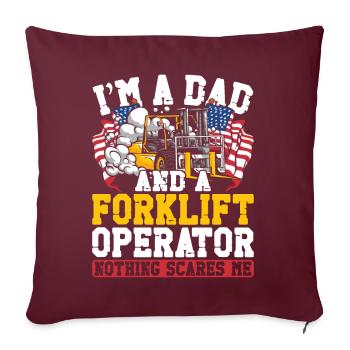 Opérateur de chariot élévateur certifié - Housse de coussin décorative 45 x 45 cm - bordeaux - Devant