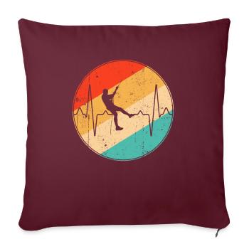 klettern retro herzschlag - Sofakissenbezug 45 x 45 cm - Burgunderrot - Vorne