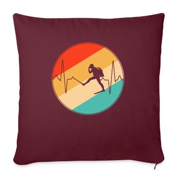 Plongée rétro Heartbeat - Housse de coussin décorative 45 x 45 cm - bordeaux - Devant