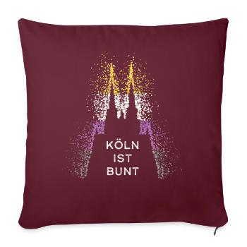Kölner Dom Köln Kölle Asexuell Asexualität - Sofakissenbezug 45 x 45 cm - Burgunderrot - Vorne