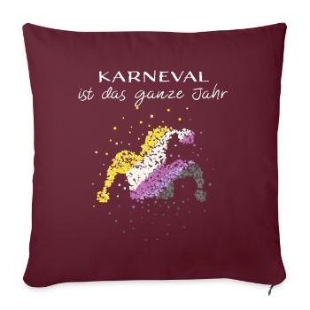 Karneval Fasching Narrenkappe Asexuell Asexualität - Sofakissenbezug 45 x 45 cm - Burgunderrot - Vorne