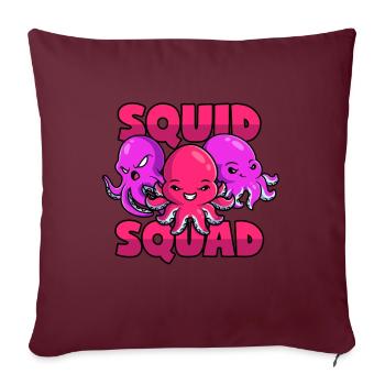 Escouade de calmars, Équipe de poulpes, Clan de la pieuvre - Housse de coussin décorative 45 x 45 cm - bordeaux - Devant