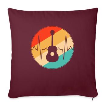 Guitare Retro Heartbeat - Housse de coussin décorative 45 x 45 cm - bordeaux - Devant