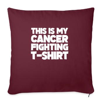 Cancer Maladie Maladie Combattre Cadeau - Housse de coussin décorative 45 x 45 cm - bordeaux - Devant