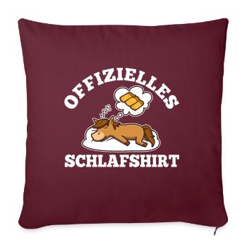 Chemise de couchage officielle Cheval - Housse de coussin décorative 45 x 45 cm - bordeaux - Devant