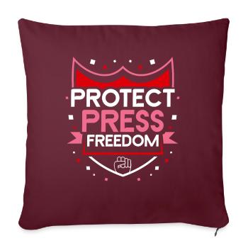 Protège la liberté de la presse Journaliste Loi sur la presse - Housse de coussin décorative 45 x 45 cm - bordeaux - Devant