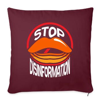 Halte à la désinformation Liberté de la presse Journalisme - Housse de coussin décorative 45 x 45 cm - bordeaux - Devant