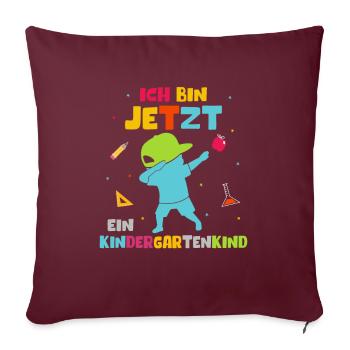Ich bin jetzt ein Kindergartenkind Dabbing Junge - Sofakissenbezug 45 x 45 cm - Burgunderrot - Vorne