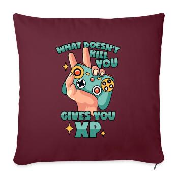 Gamer Spruch XP Gaming - Sofakissenbezug 45 x 45 cm - Burgunderrot - Vorne