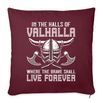 Casque de hache viking Valhalla Warriors Mythologie Odi - Housse de coussin décorative 45 x 45 cm - bordeaux - Devant