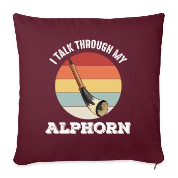 Instrument de musique suisse de cor des Alpes en Suisse A - Housse de coussin décorative 45 x 45 cm - bordeaux - Devant