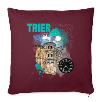 Trier Deutschland Stadt Skyline Vintage Retro - Sofakissenbezug 45 x 45 cm - Burgunderrot - Vorne
