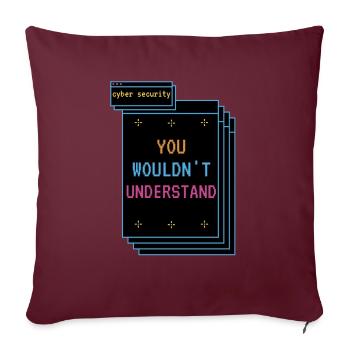 Cybersécurité - Informaticien de sécurité informatique - Housse de coussin décorative 45 x 45 cm - bordeaux - Devant