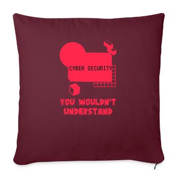 Cybersécurité - Informaticien de sécurité informatique - Housse de coussin décorative 45 x 45 cm - bordeaux - Devant