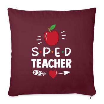 Enseignante ou enseignant en éducation spécialisée Profession d’éducateur spécialisé - Housse de coussin décorative 45 x 45 cm - bordeaux - Devant