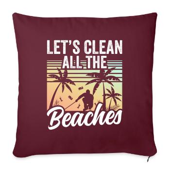 Nettoyons toutes les plages Beach Clean Up - Housse de coussin décorative 45 x 45 cm - bordeaux - Devant