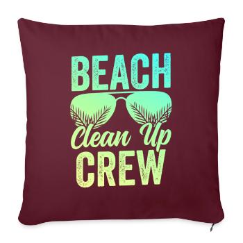 Équipe de nettoyage de plage Nettoyage de plage Plage - Housse de coussin décorative 45 x 45 cm - bordeaux - Devant