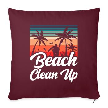 Nettoyage de plage Plages Nettoyage de plage - Housse de coussin décorative 45 x 45 cm - bordeaux - Devant