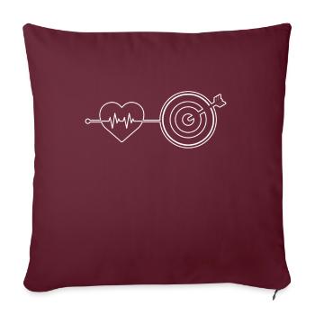 Battements de cœur de fléchettes - Housse de coussin décorative 45 x 45 cm - bordeaux - Devant