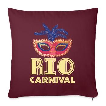 Carnaval de Rio de Janeiro Carnaval de Rio de Janeiro Masque Brasili - Housse de coussin décorative 45 x 45 cm - bordeaux - Devant
