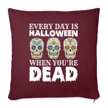 Crâne de sucre Dia de Los Muertos Crâne - Housse de coussin décorative 45 x 45 cm - bordeaux - Devant