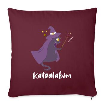 Cat Witch Wand Katzalabim Halloween Witches - Sofa pillowcase 17,3'' x 17,3'' (45 x 45 cm) - burgundy - Front