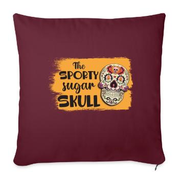 Crâne de sucre Crâne Jour de la mort des morts - Housse de coussin décorative 45 x 45 cm - bordeaux - Devant