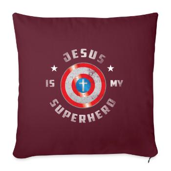 Jesus Is My Superhero - Sofakissenbezug 45 x 45 cm - Burgunderrot - Vorne