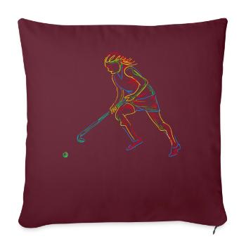Hockey sur gazon Joueur de hockey Hockey - Housse de coussin décorative 45 x 45 cm - bordeaux - Devant