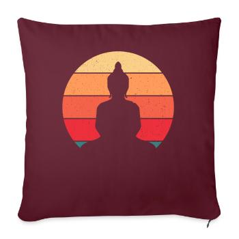 Bouddhisme Bouddha vintage pour les amateurs de bouddhisme - Housse de coussin décorative 45 x 45 cm - bordeaux - Devant
