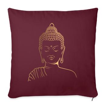 Gautama Bouddha Méditation pour les amateurs de Bouddhim - Housse de coussin décorative 45 x 45 cm - bordeaux - Devant