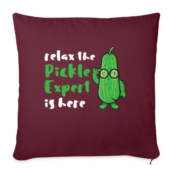Relax The Pickle Expert est ici - Housse de coussin décorative 45 x 45 cm - bordeaux - Devant
