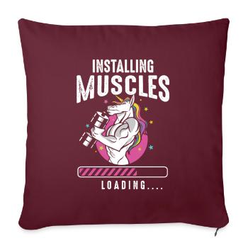 Installing Muscles Loading Workout Gym Unicorn - Sofa pillowcase 17,3'' x 17,3'' (45 x 45 cm) - burgundy - Front