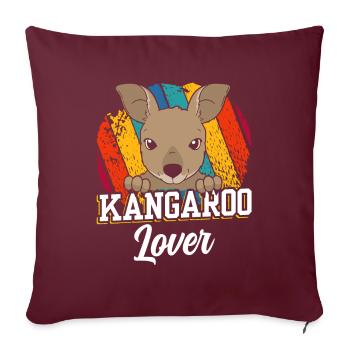Amoureux du kangourou Australie Animal kangourou - Housse de coussin décorative 45 x 45 cm - bordeaux - Devant