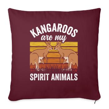 Les kangourous sont mes animaux préférés kangourou animal - Housse de coussin décorative 45 x 45 cm - bordeaux - Devant