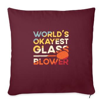 Soufflage de verre Le meilleur verre du monde - Housse de coussin décorative 45 x 45 cm - bordeaux - Devant