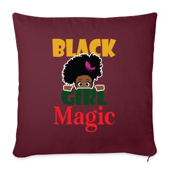 Black Magic Girl Mois de l’histoire des Noirs fière - Housse de coussin décorative 45 x 45 cm - bordeaux - Devant