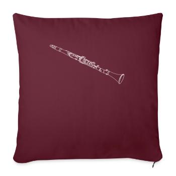 Clarinette Oneline Art - Clarinette Clarinettiste - Housse de coussin décorative 45 x 45 cm - bordeaux - Devant