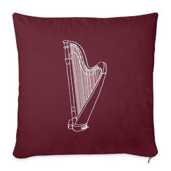 Harpe Oneline Art - Harpe Musicien Harpe - Housse de coussin décorative 45 x 45 cm - bordeaux - Devant