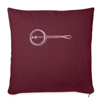 Banjo Oneline Art - Joueur de Banjo Bluegrass - Housse de coussin décorative 45 x 45 cm - bordeaux - Devant