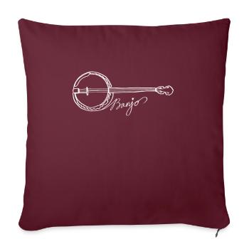 Banjo Oneline Art - Banjo Bluegrass Banjo Player - Housse de coussin décorative 45 x 45 cm - bordeaux - Devant